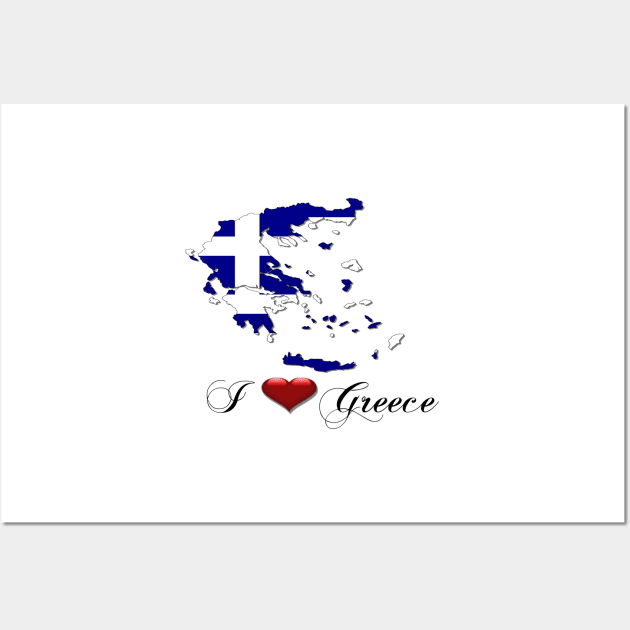 I love Greece Wall Art by CarolineArts